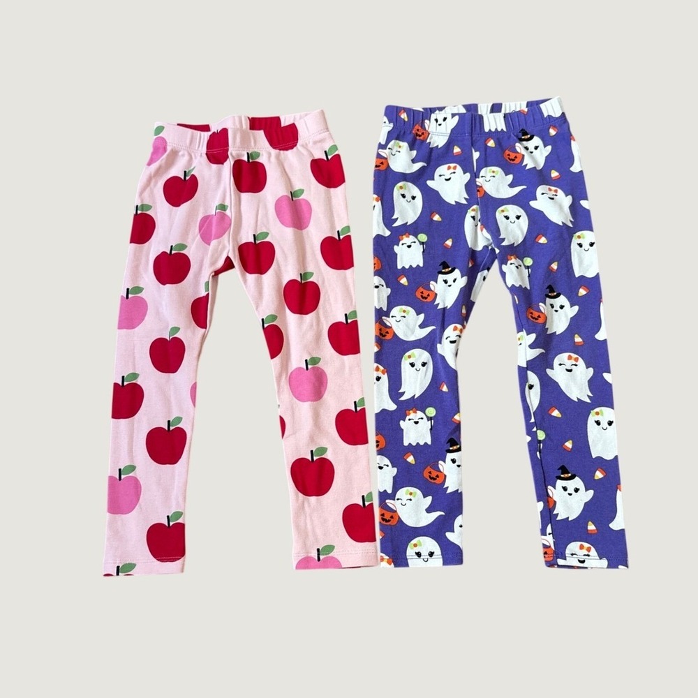 Gymboree Leggings Kids Pink Purple Apple Ghost Halloween 2-Pack SIZE 4T